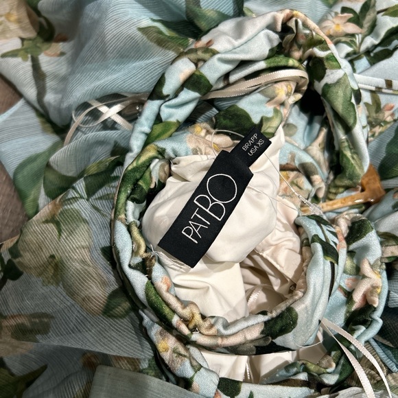 PatBo blue floral long sleeve beach maxi dress gown in sky - Picture 9 of 12